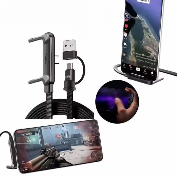 2 i 1 laddkabel med mobilstativ-köp din nu